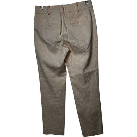 Club Monaco Peach Pink Texutred Straight Leg Pants Size 0 Trouser Dress Pants - Picture 4 of 10